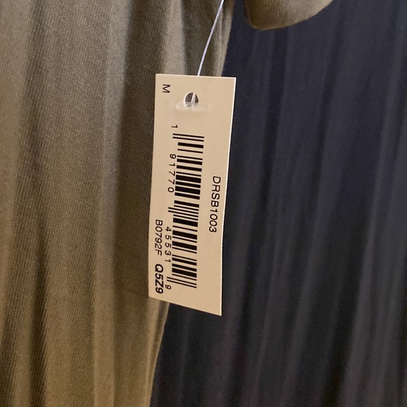 NWT Bundle 2 V-Neck T-Shirt Dresses Cotton Jersey Green and Black Size M - Picture 5 of 6